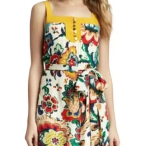 NWOT Tory Burch Wildflower 2012 Resort Collection Multi Ivey Maxi Dress XS $700 - Picture 4 of 14